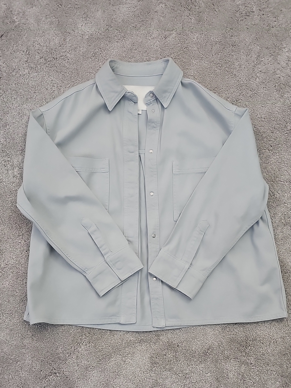 Women's Oversized Light Sky Blue Shirt Jacket